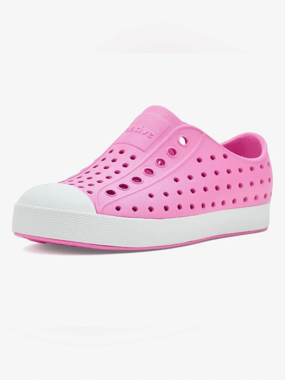 Native Shoes Kids Slip-On Perforated Pink and White